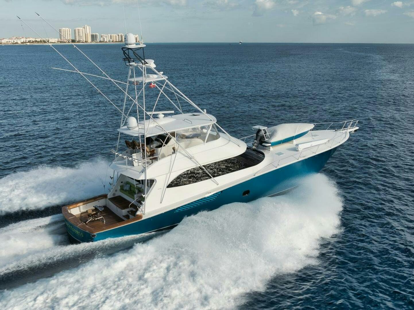 a boat on the water aboard SWEETUMS Yacht for Sale