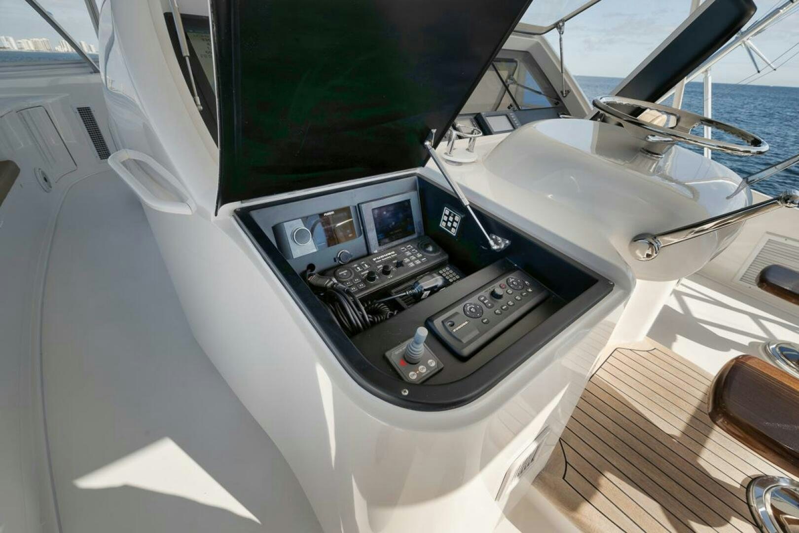 the inside of a car aboard SWEETUMS Yacht for Sale