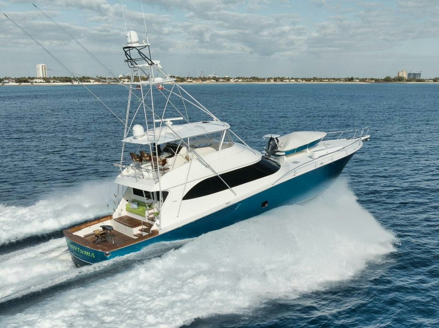 a boat on the water aboard SWEETUMS Yacht for Sale