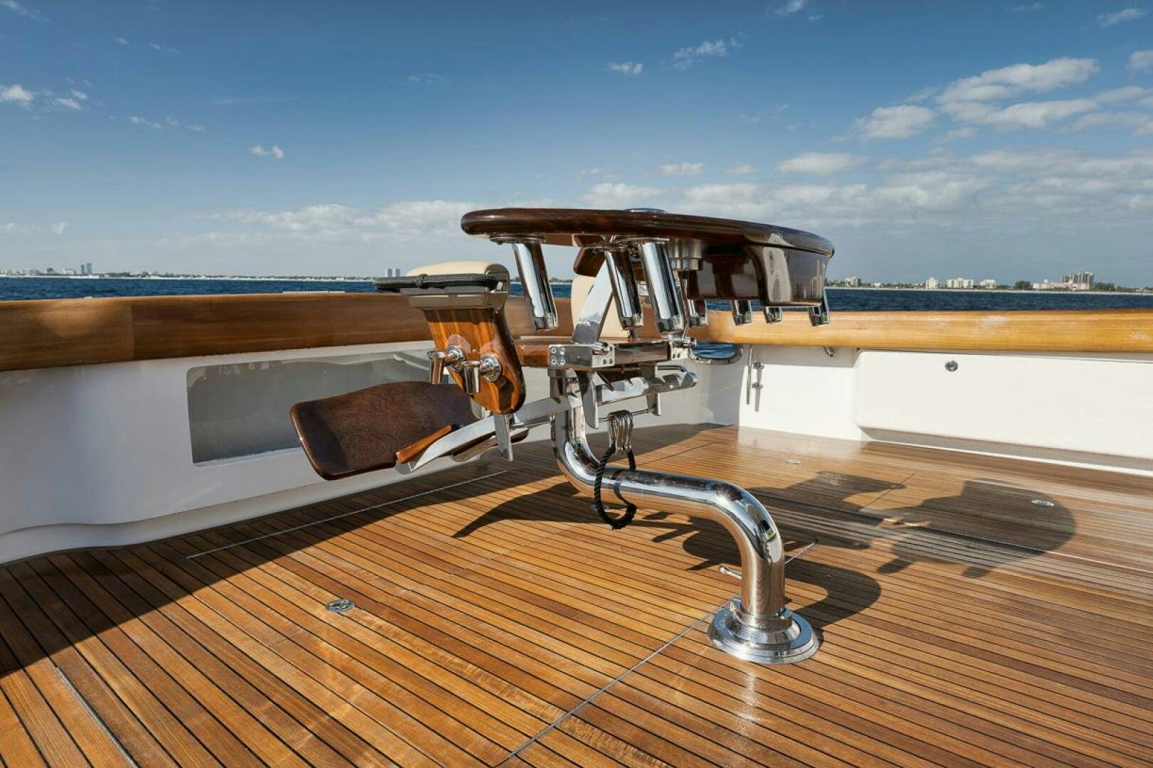 a metal object on a deck aboard SWEETUMS Yacht for Sale