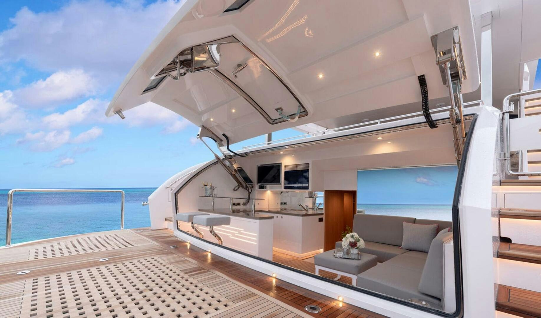 a boat on the water aboard ICE Yacht for Sale