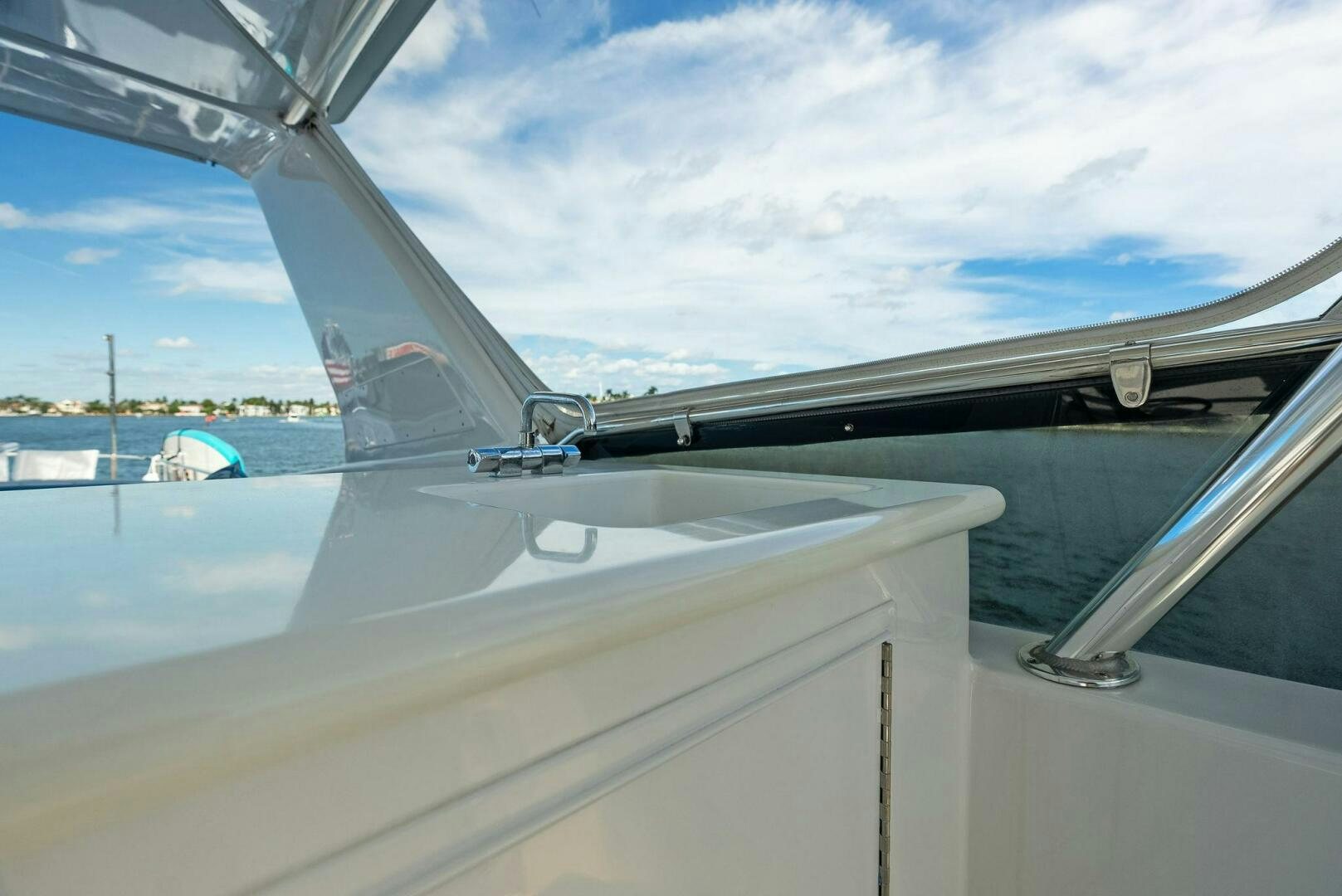 the wing of a plane aboard TOUCH N GO Yacht for Sale