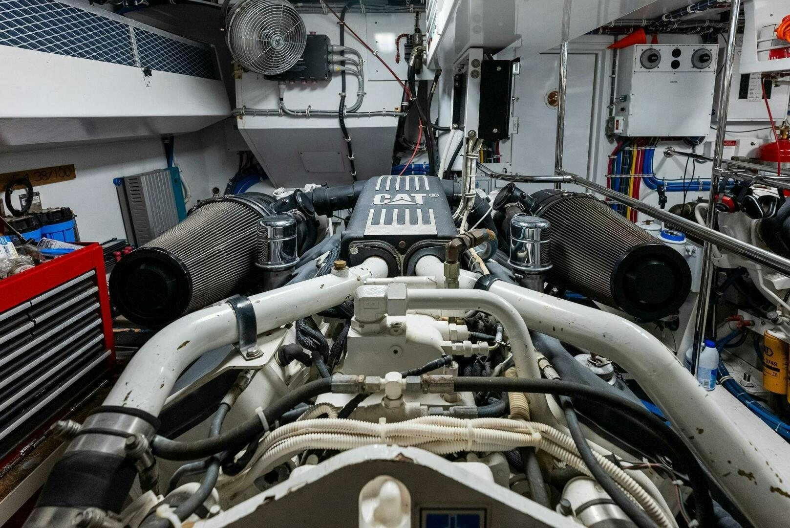 a machine with many pipes aboard TOUCH N GO Yacht for Sale