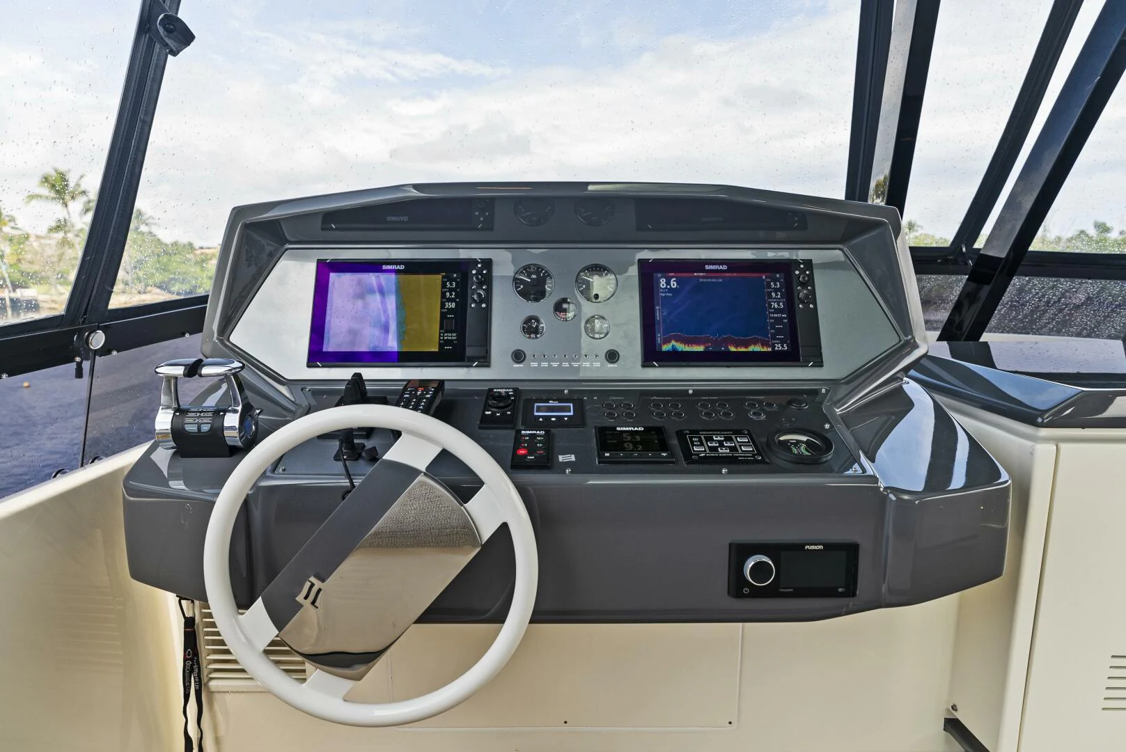 a dashboard of a car aboard PINCH ME Yacht for Sale