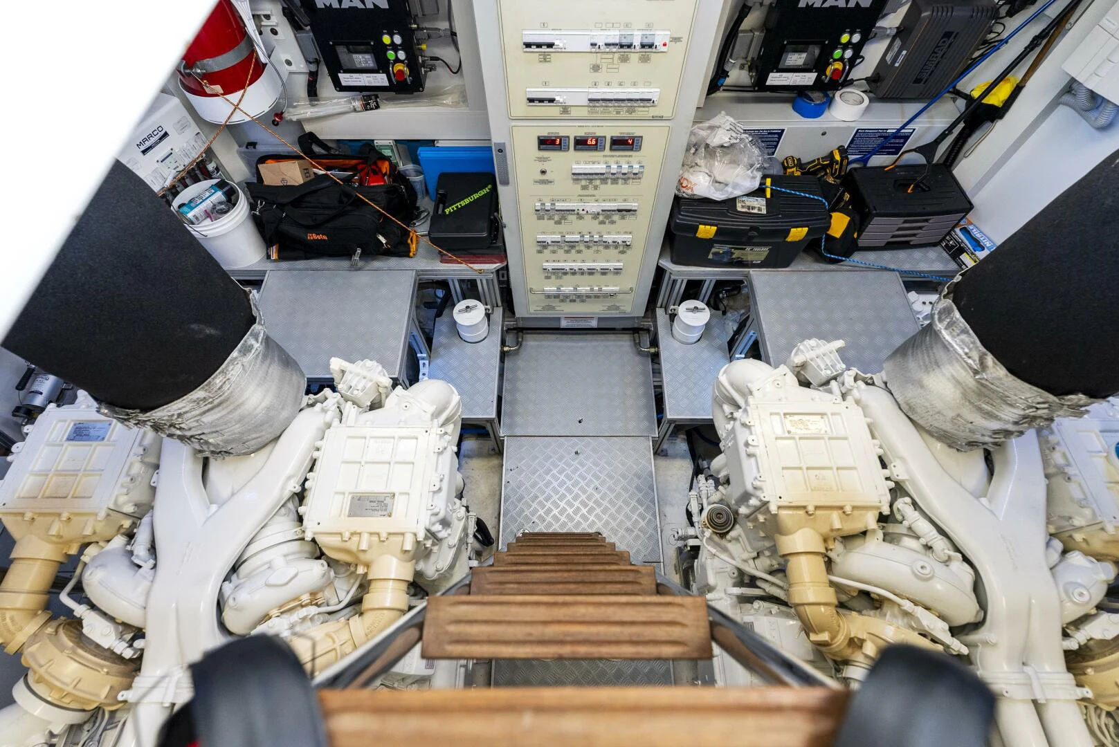 a room full of electronics aboard PINCH ME Yacht for Sale