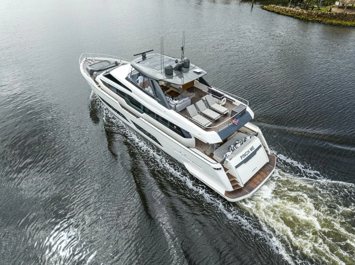 a boat on the water aboard PINCH ME Yacht for Sale
