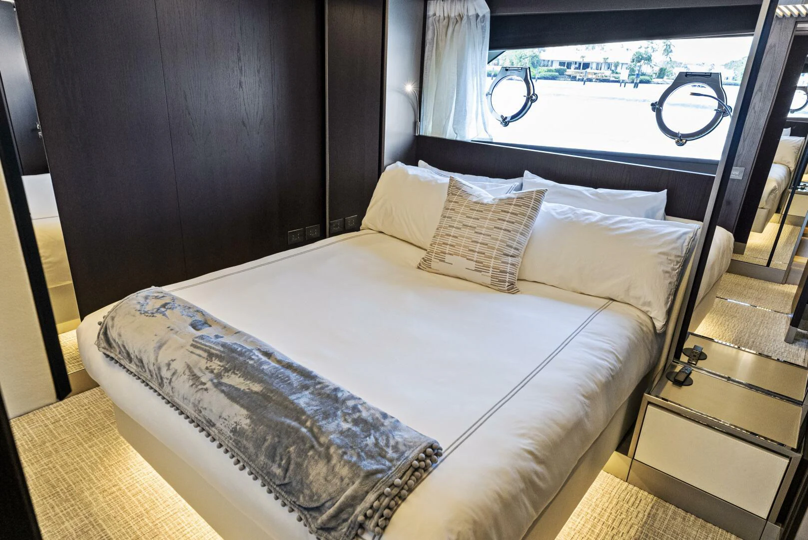 a couple of beds in a room aboard PINCH ME Yacht for Sale
