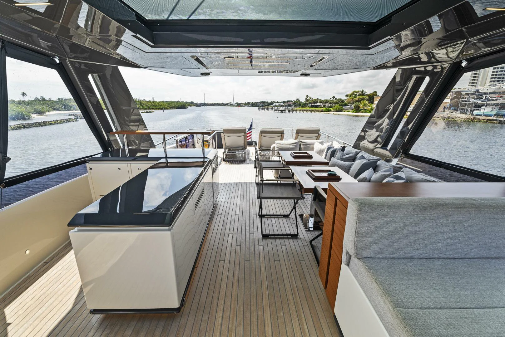 a boat on a deck aboard PINCH ME Yacht for Sale