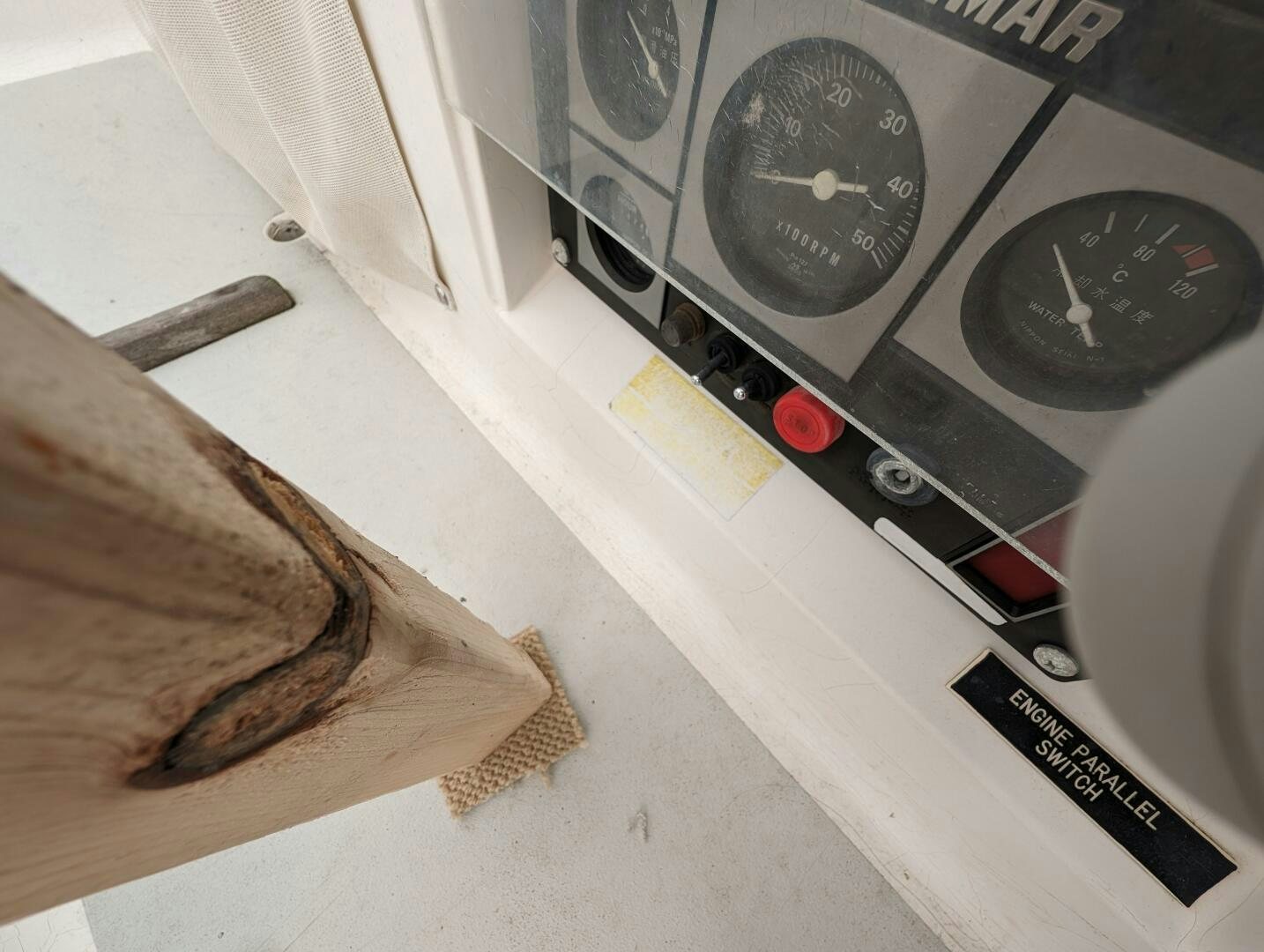a piece of wood next to a machine aboard MOJO Yacht for Sale