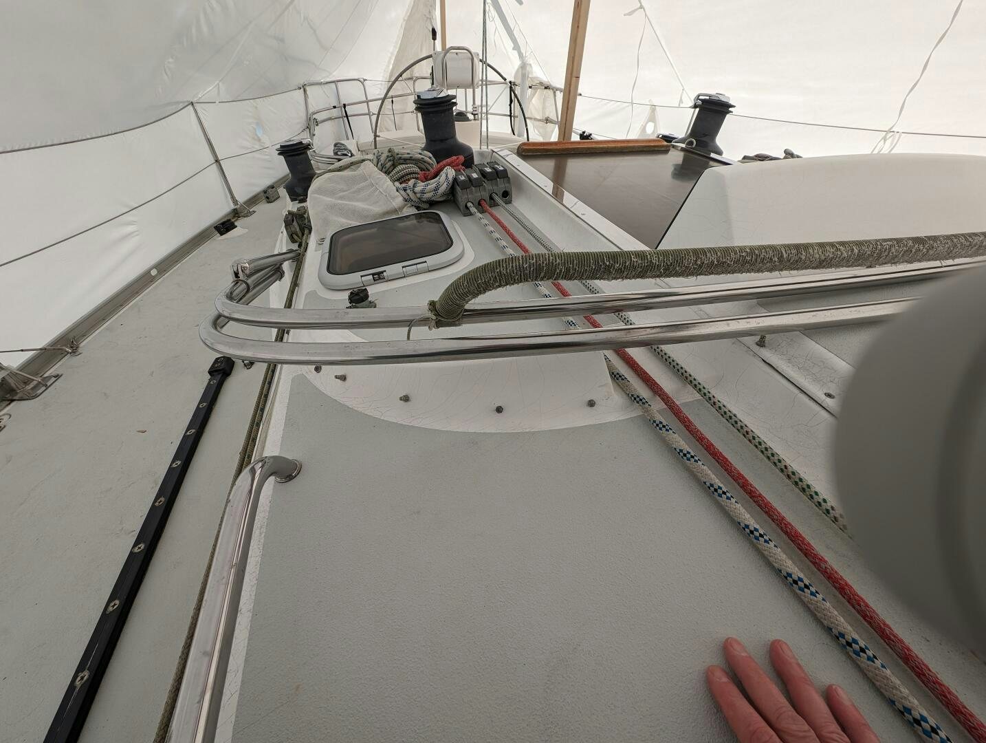 a close-up of a white boat aboard MOJO Yacht for Sale