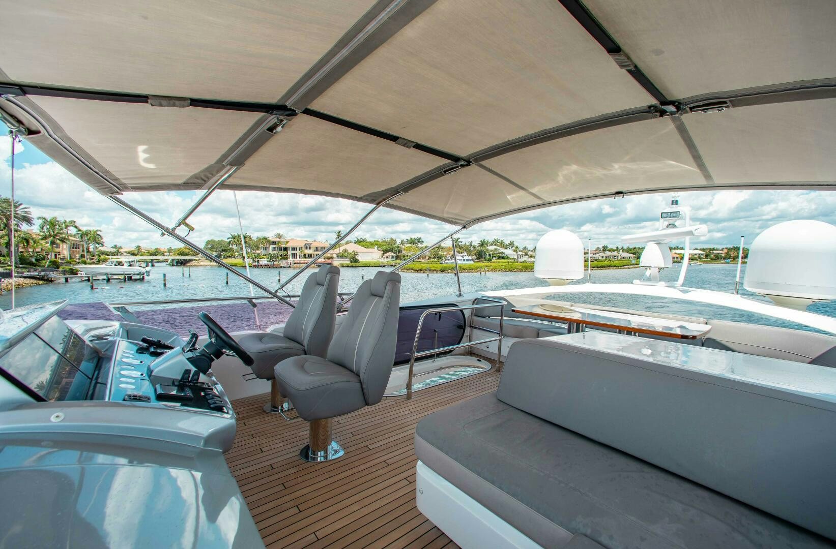 inside of a car aboard RIPPLE Yacht for Sale