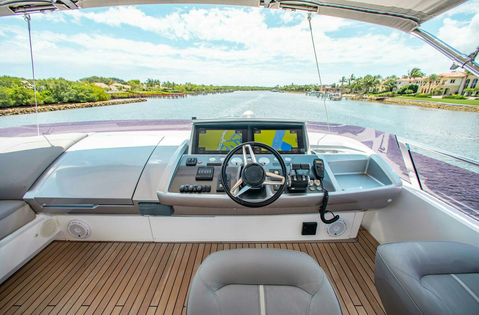 the inside of a car aboard RIPPLE Yacht for Sale