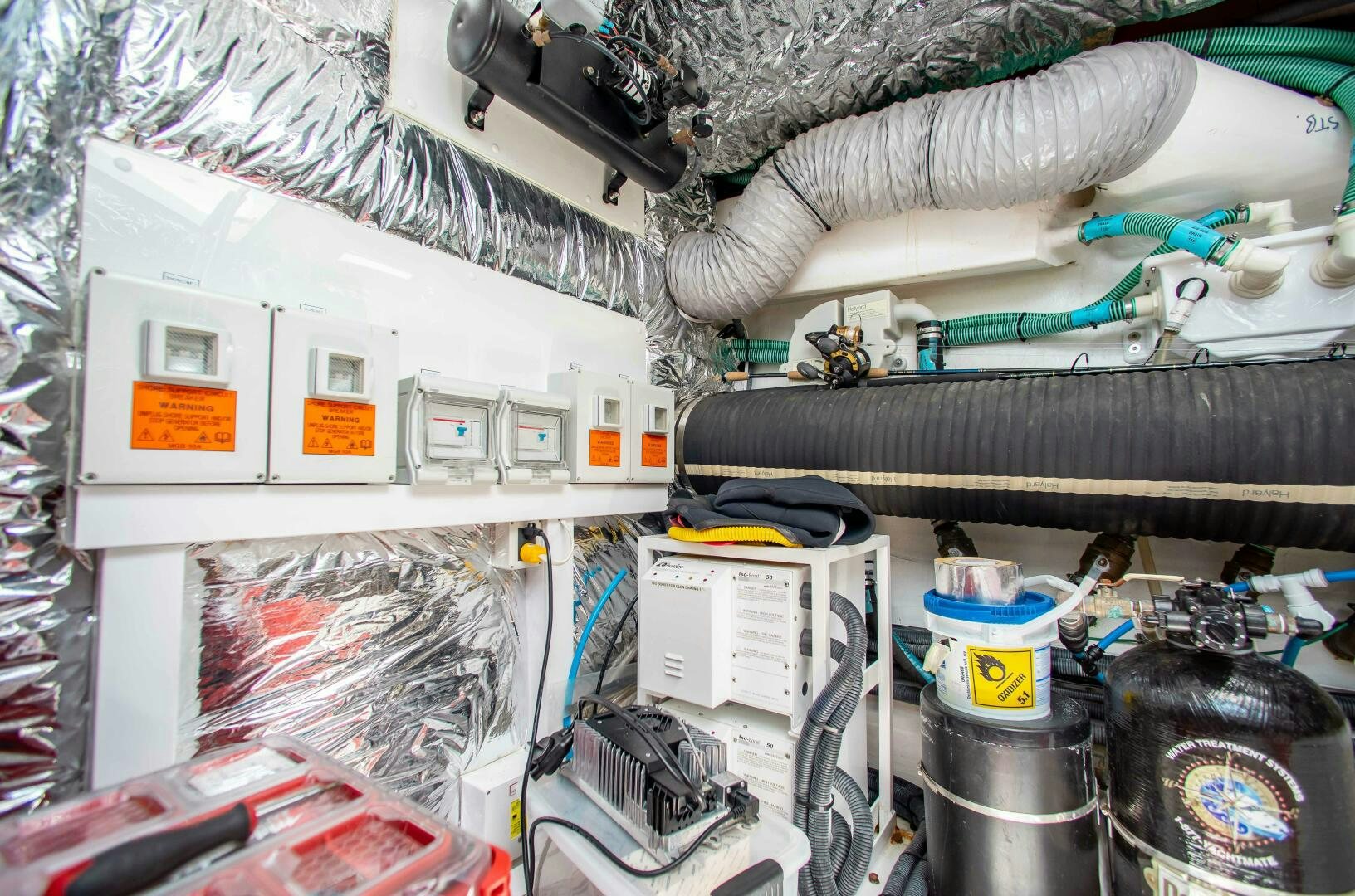 a white machine with wires aboard RIPPLE Yacht for Sale