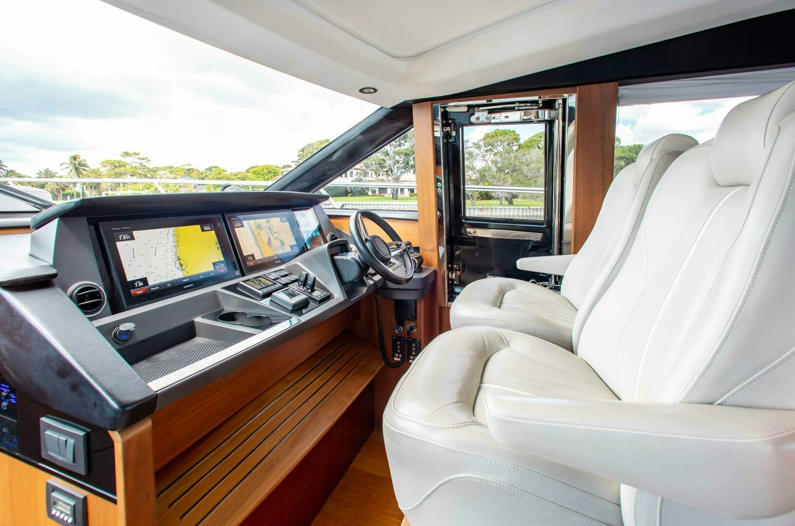 inside of a car aboard RIPPLE Yacht for Sale