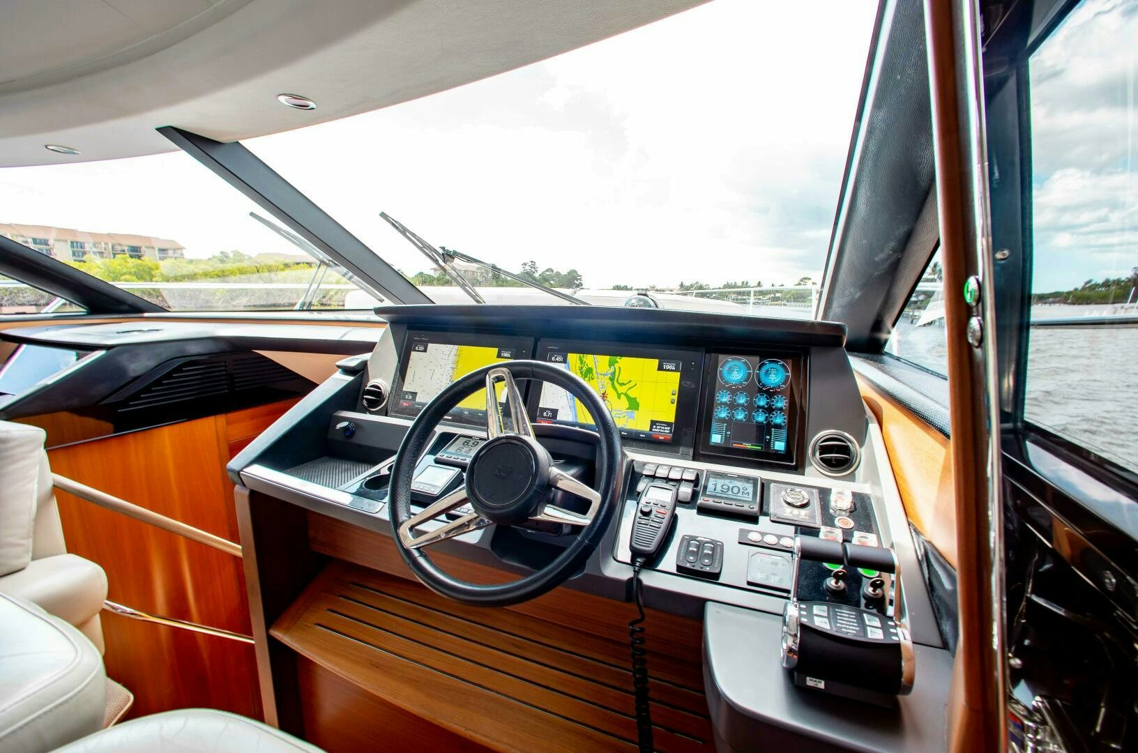 inside of a car aboard RIPPLE Yacht for Sale