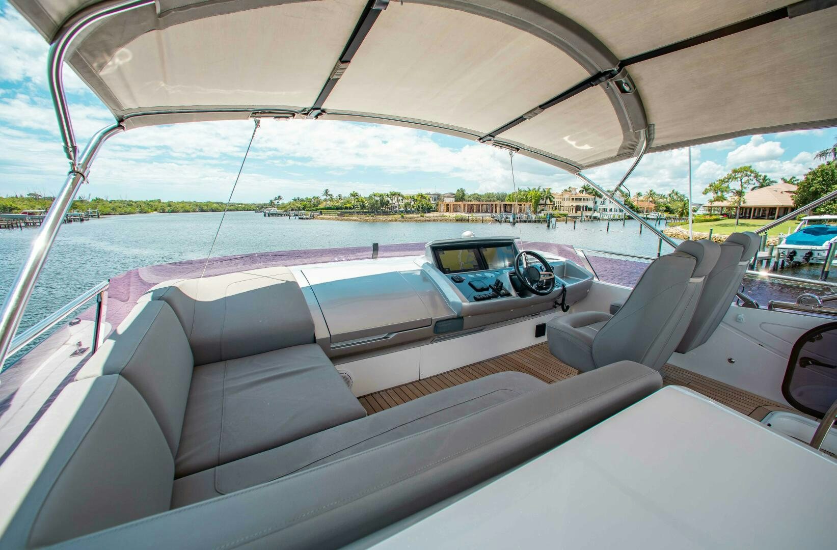 inside of a car aboard RIPPLE Yacht for Sale