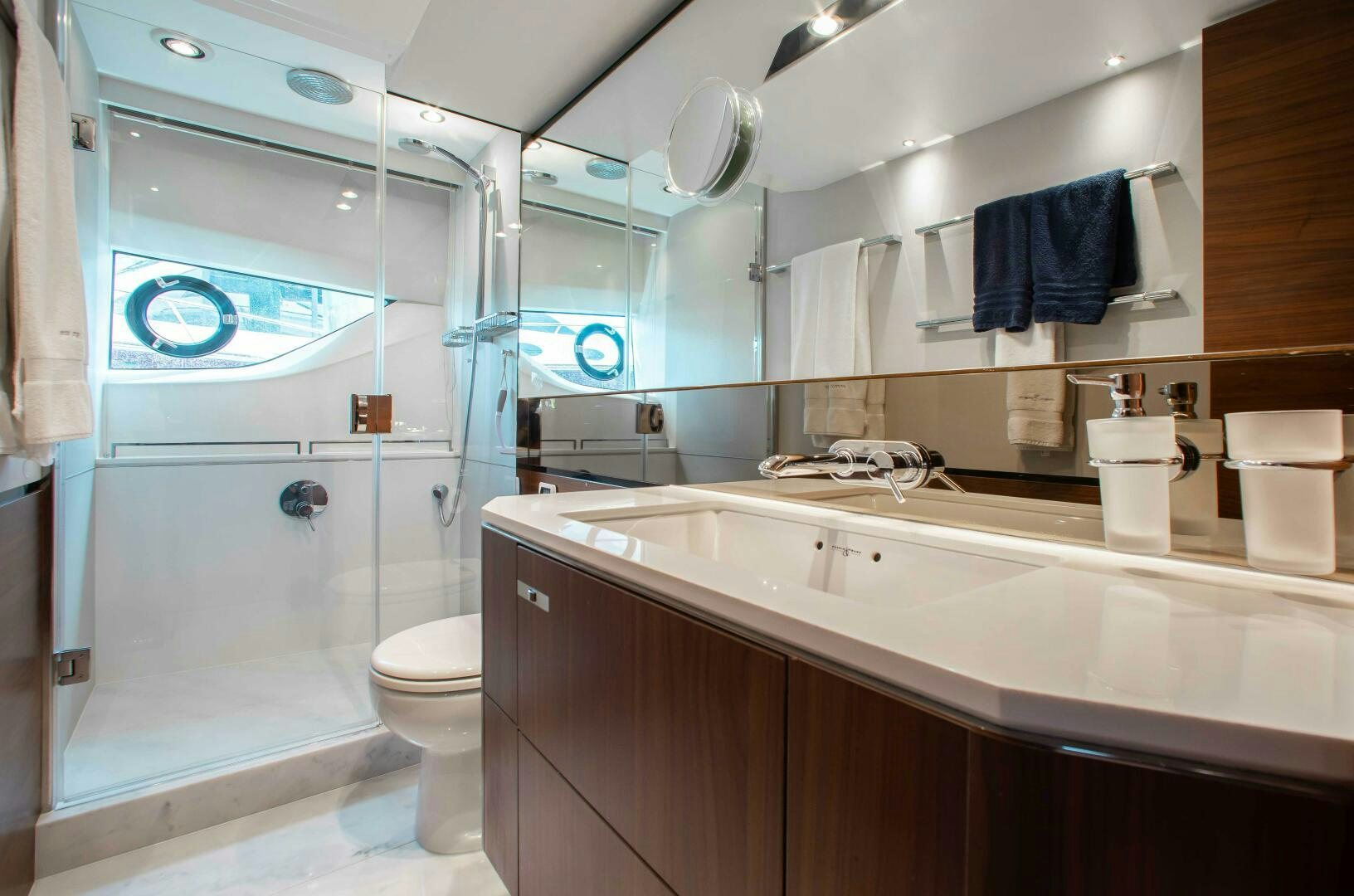 a bathroom with a sink and a toilet aboard RIPPLE Yacht for Sale