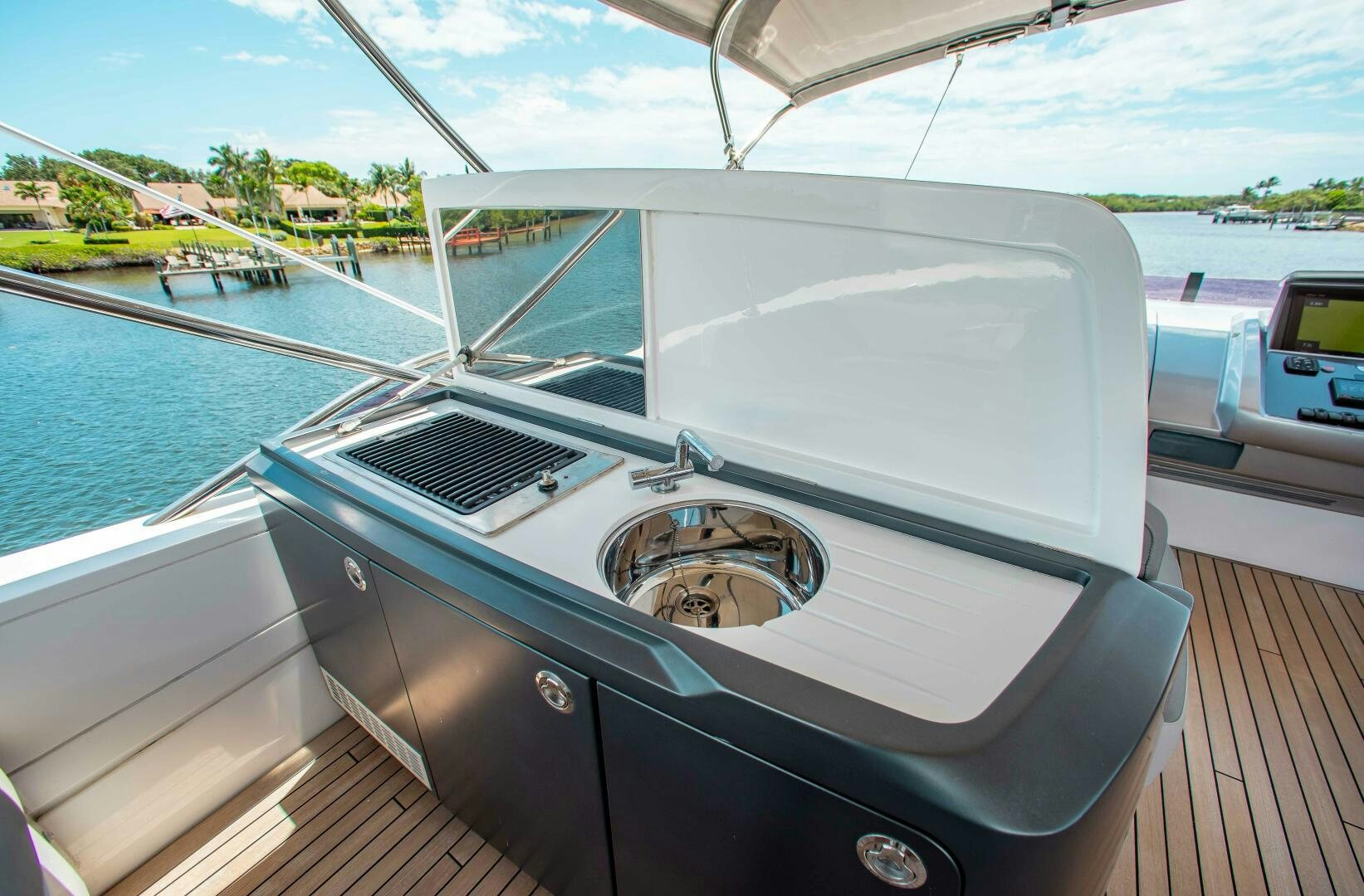 the front of a boat aboard RIPPLE Yacht for Sale