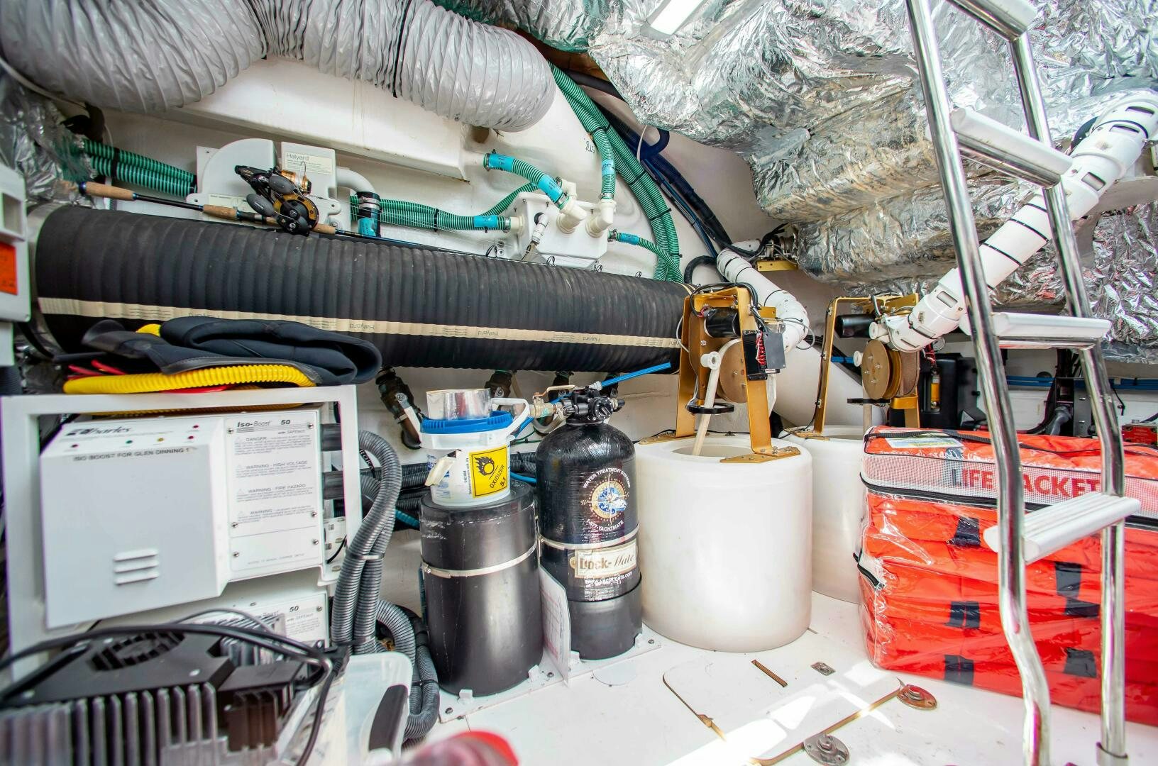 a table with a few items on it aboard RIPPLE Yacht for Sale