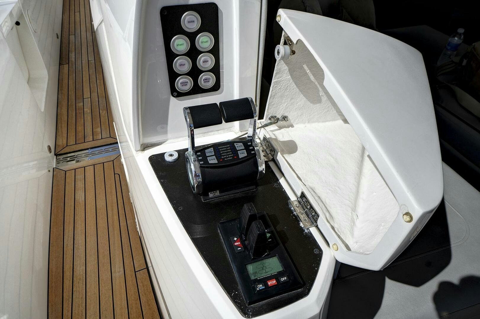 a white box with a black box and a white box with a black box inside aboard SEA ONE Yacht for Sale
