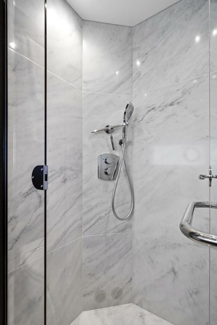 a shower with a glass door aboard SEA ONE Yacht for Sale