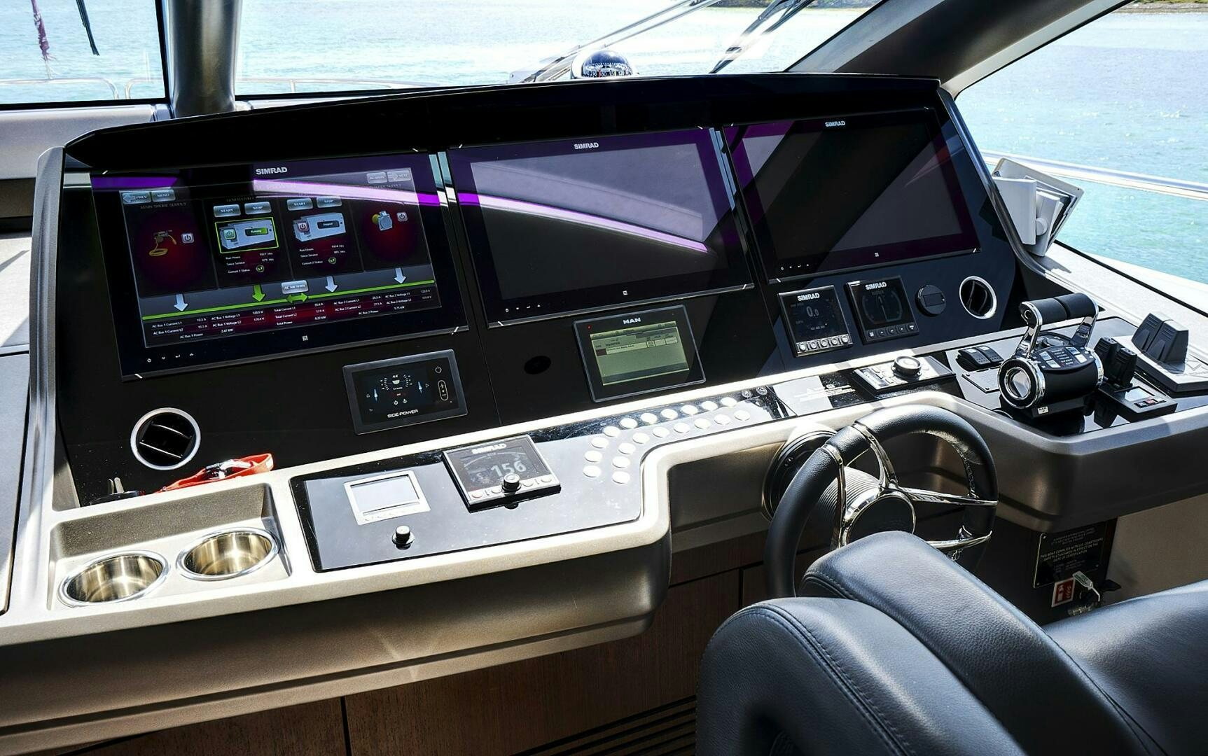 the inside of a car aboard SEA ONE Yacht for Sale