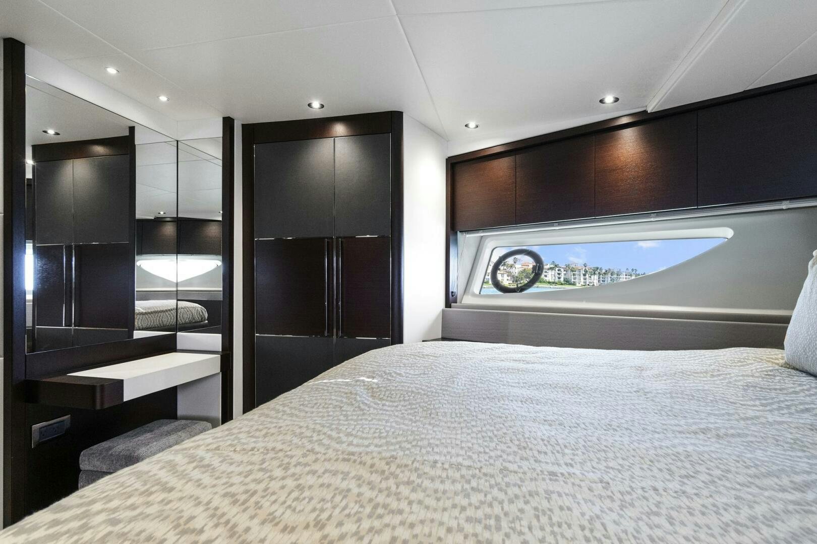 a large bed in a room aboard SEA ONE Yacht for Sale