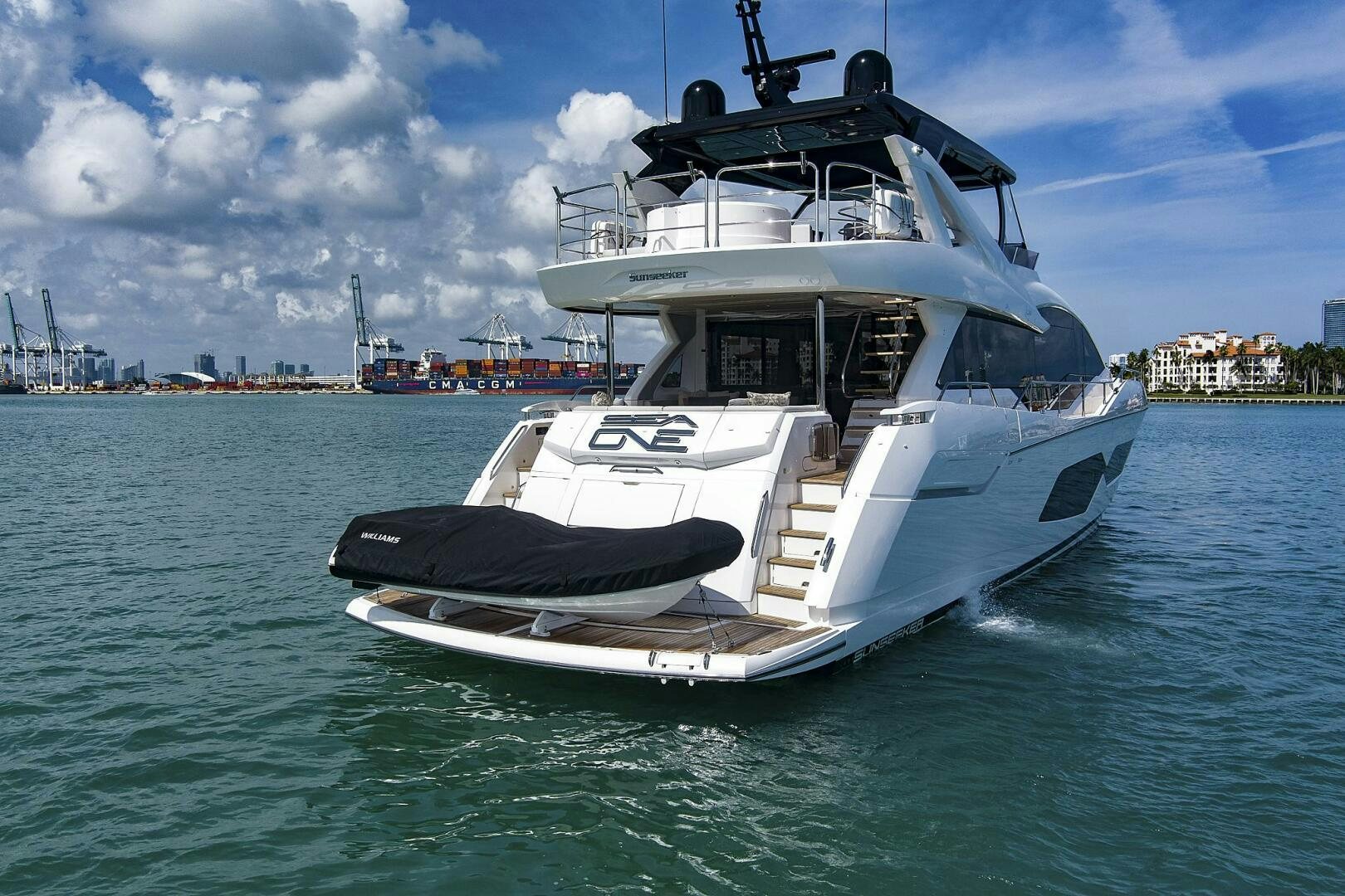 a boat on the water aboard SEA ONE Yacht for Sale
