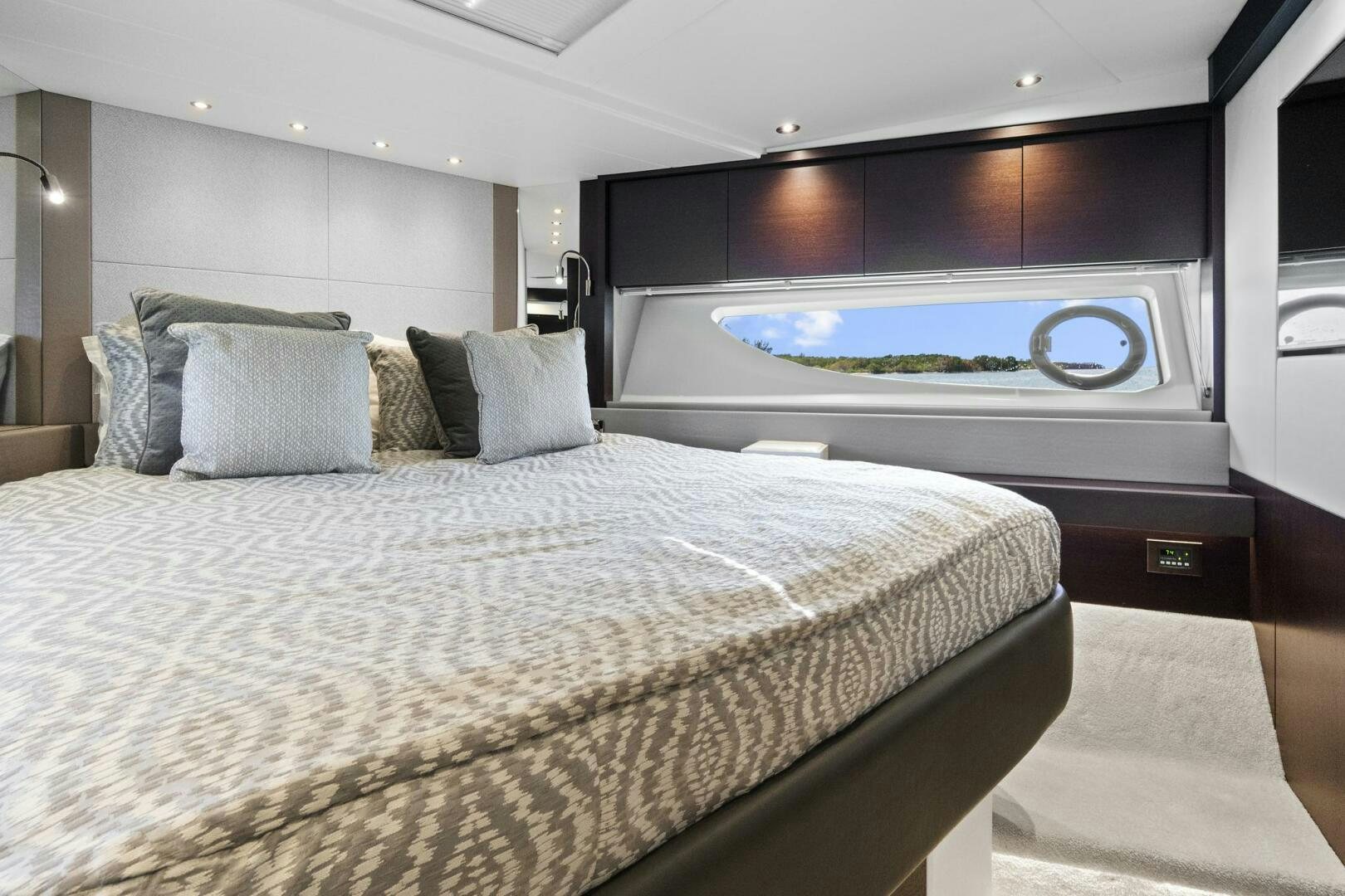 a bed with a large bed aboard SEA ONE Yacht for Sale