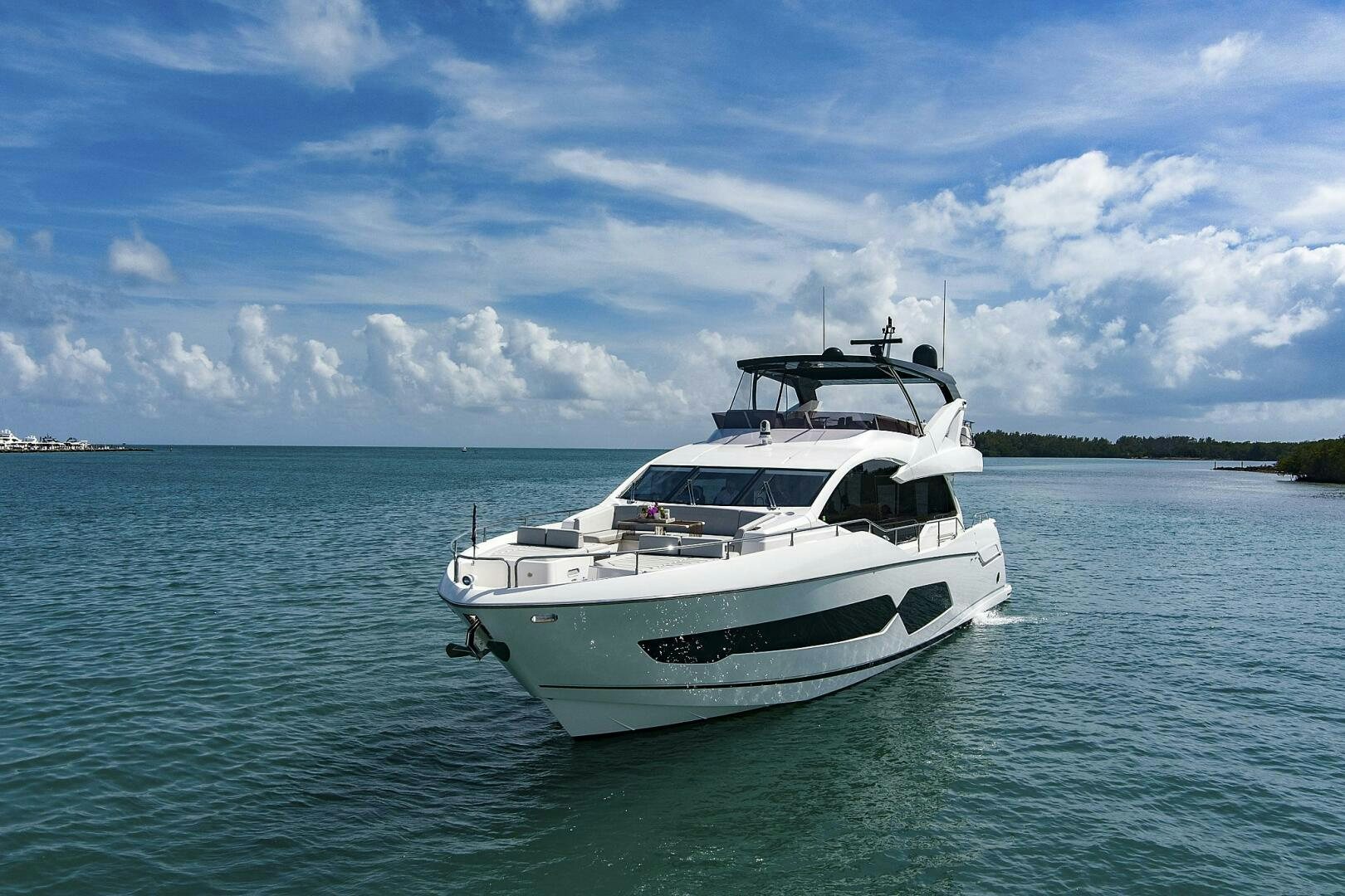 a white boat in the water aboard SEA ONE Yacht for Sale