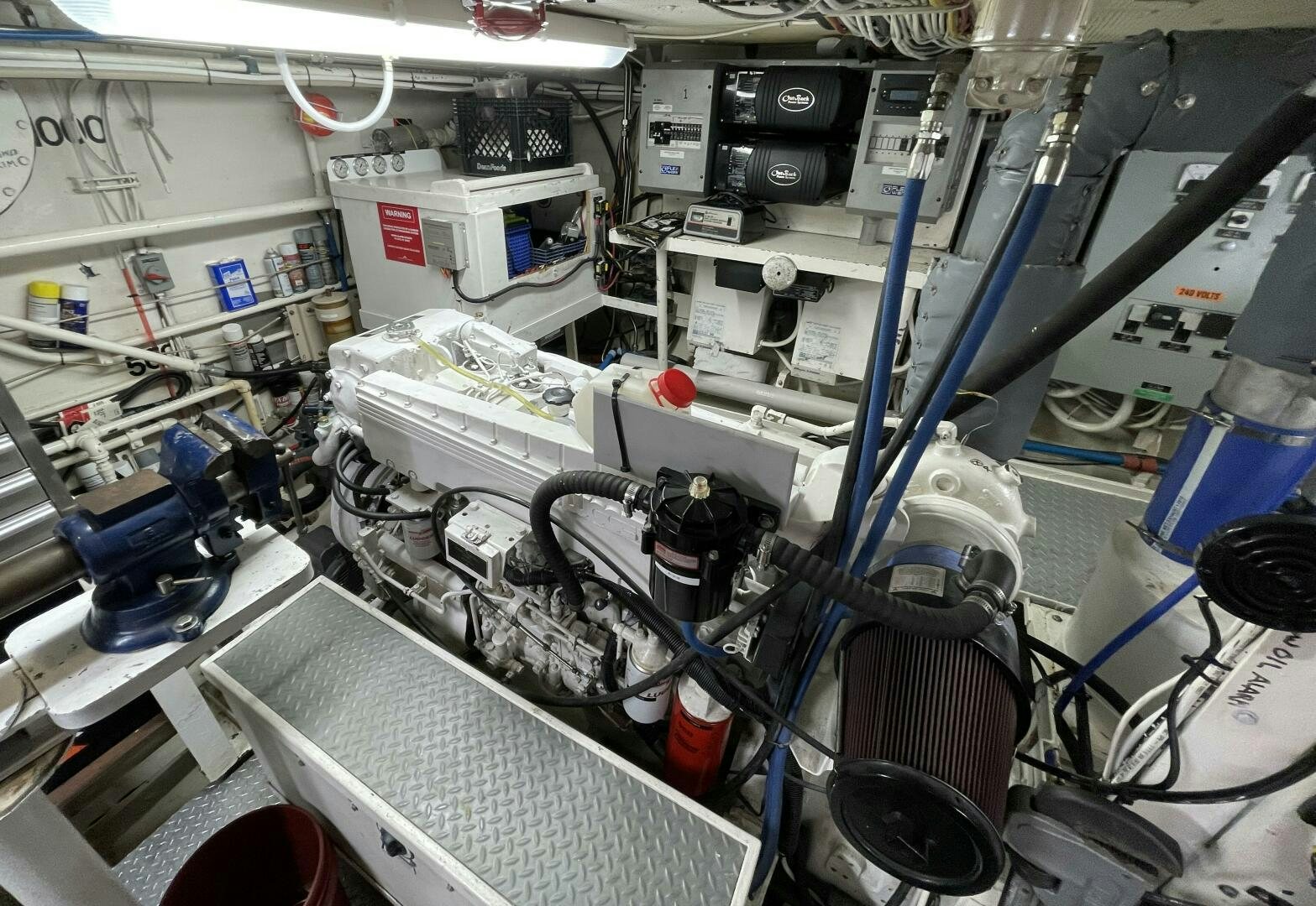 a machine with wires and other equipment aboard TRAVELLER II Yacht for Sale