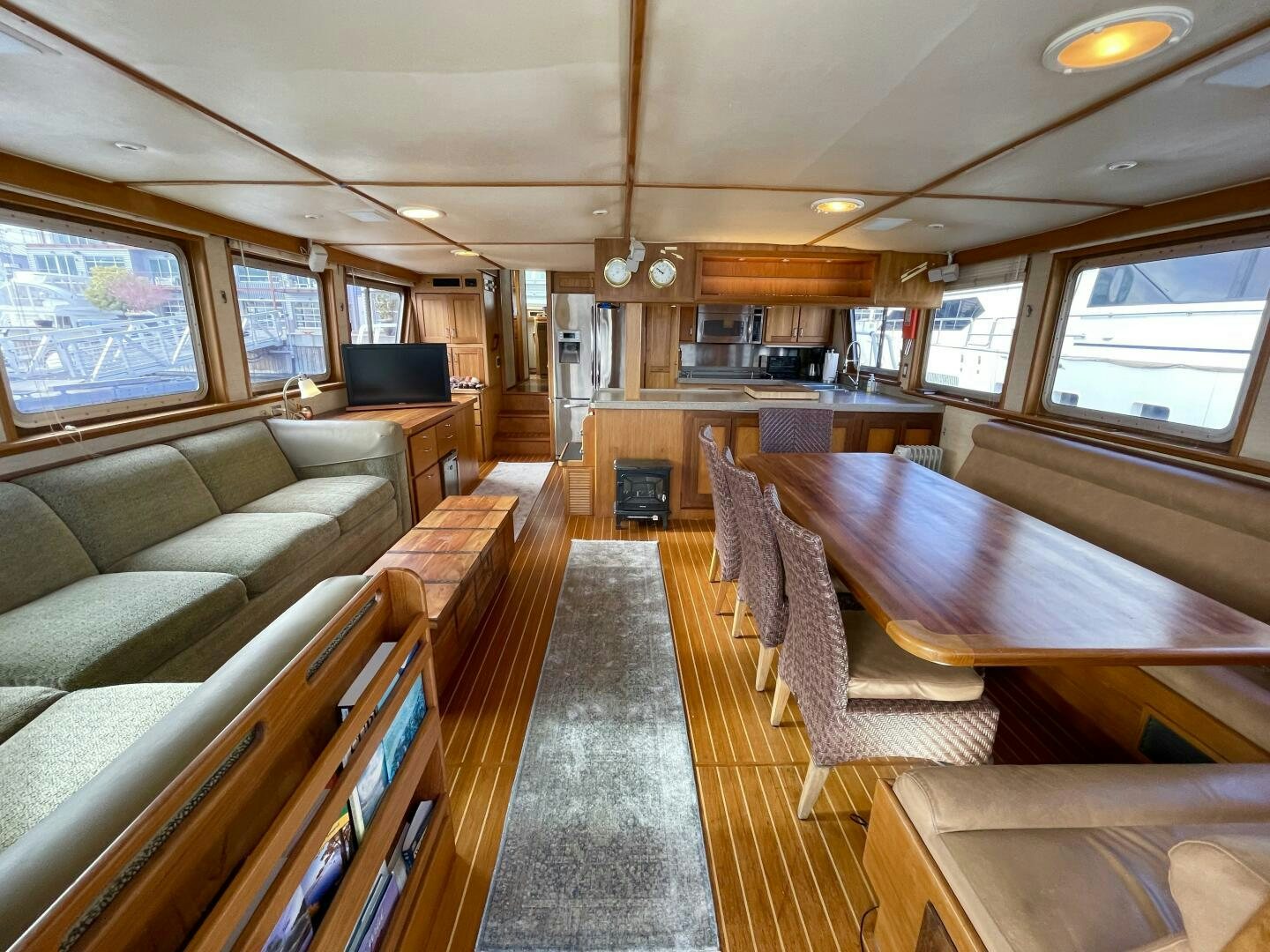 inside of a train aboard TRAVELLER II Yacht for Sale
