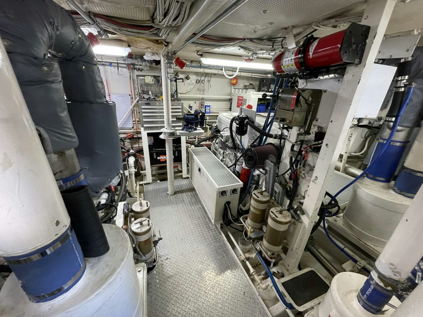 a room with machinery aboard TRAVELLER II Yacht for Sale