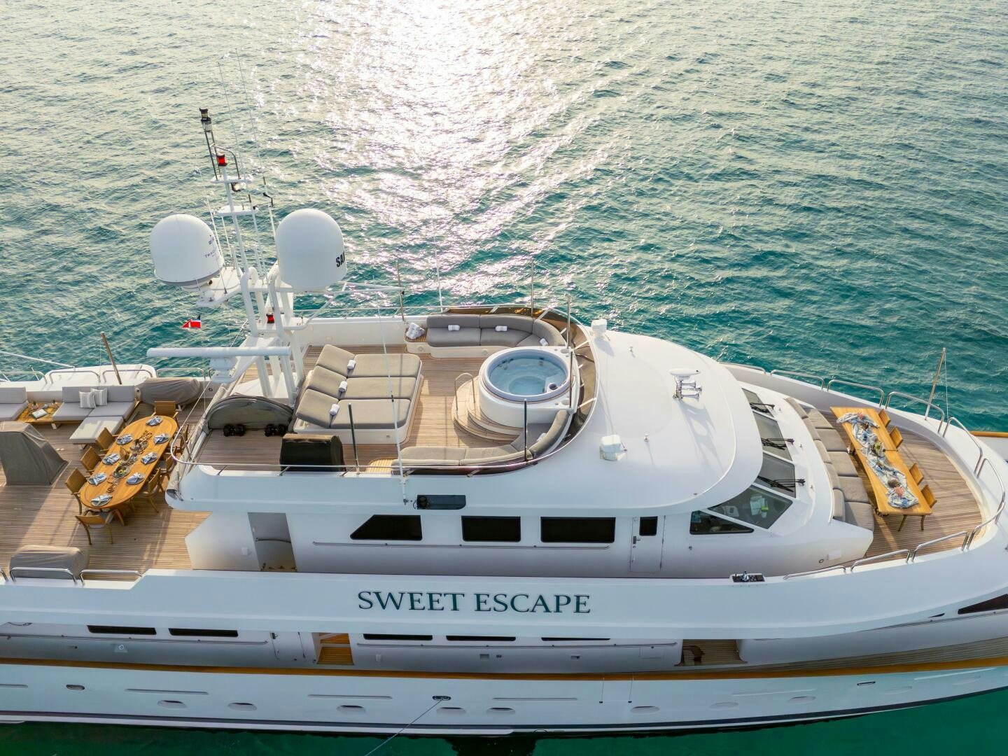 a boat on the water aboard SWEET ESCAPE Yacht for Sale