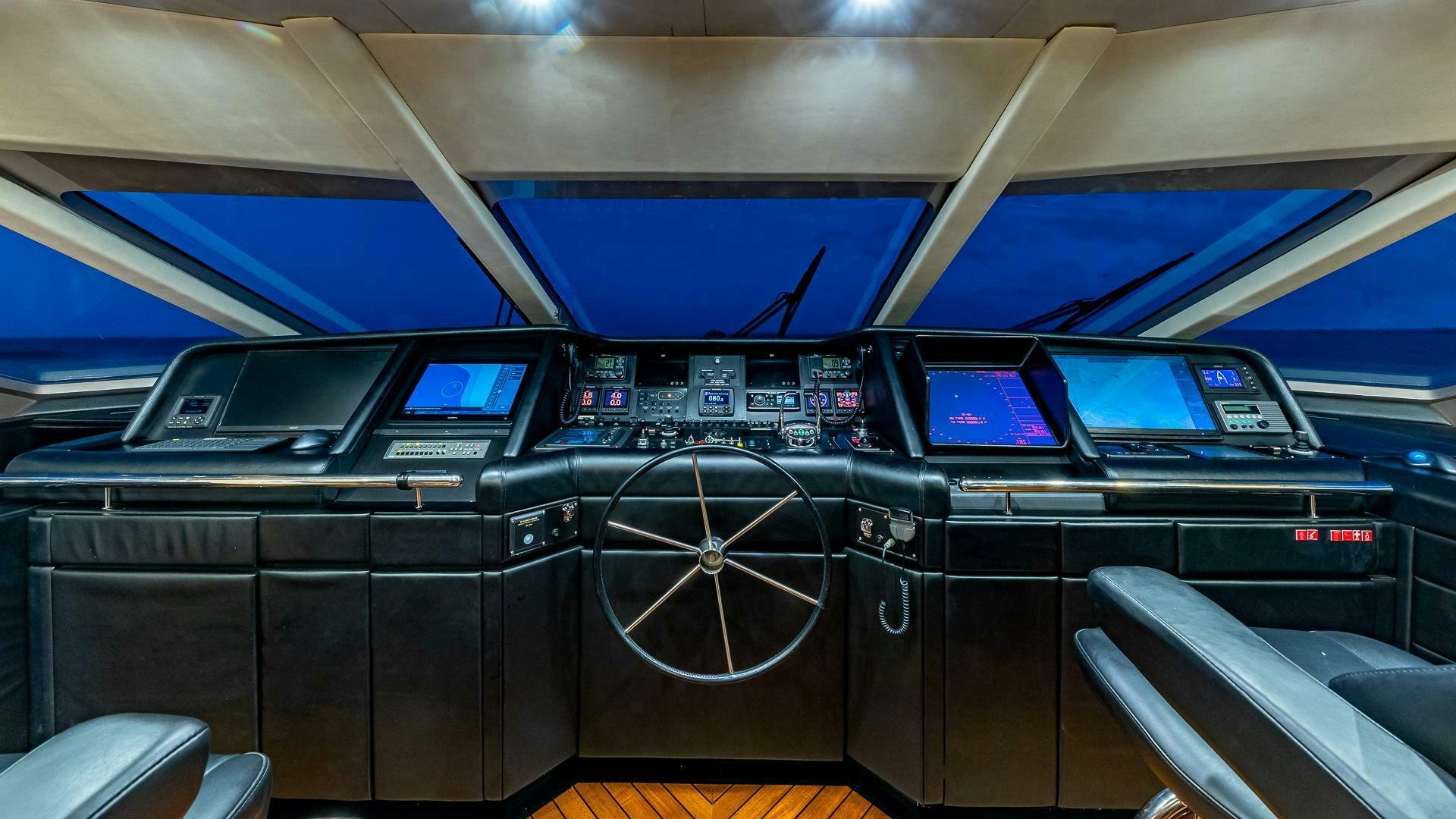 inside of a car aboard SWEET ESCAPE Yacht for Sale