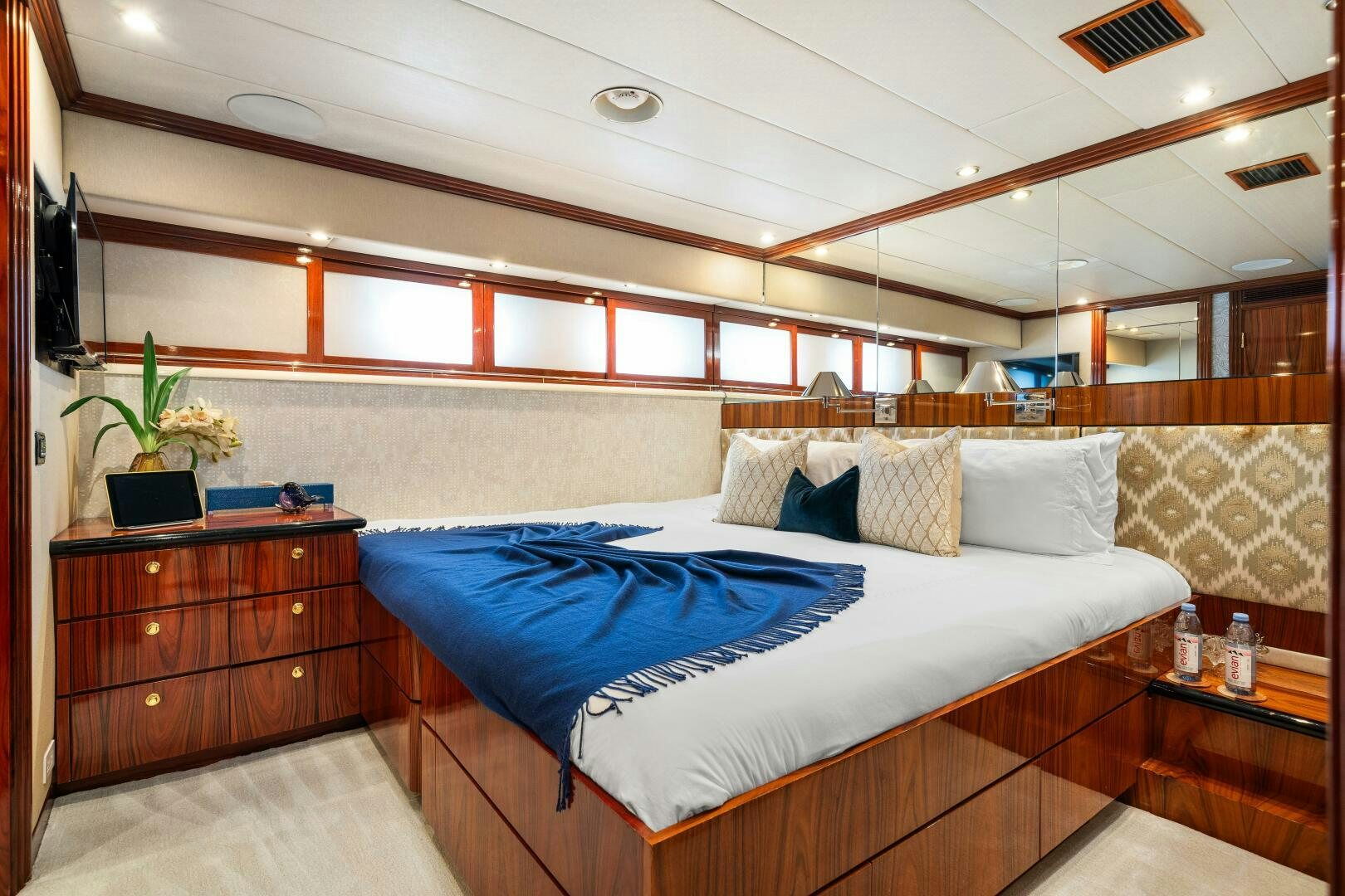 a bed in a room aboard SWEET ESCAPE Yacht for Sale