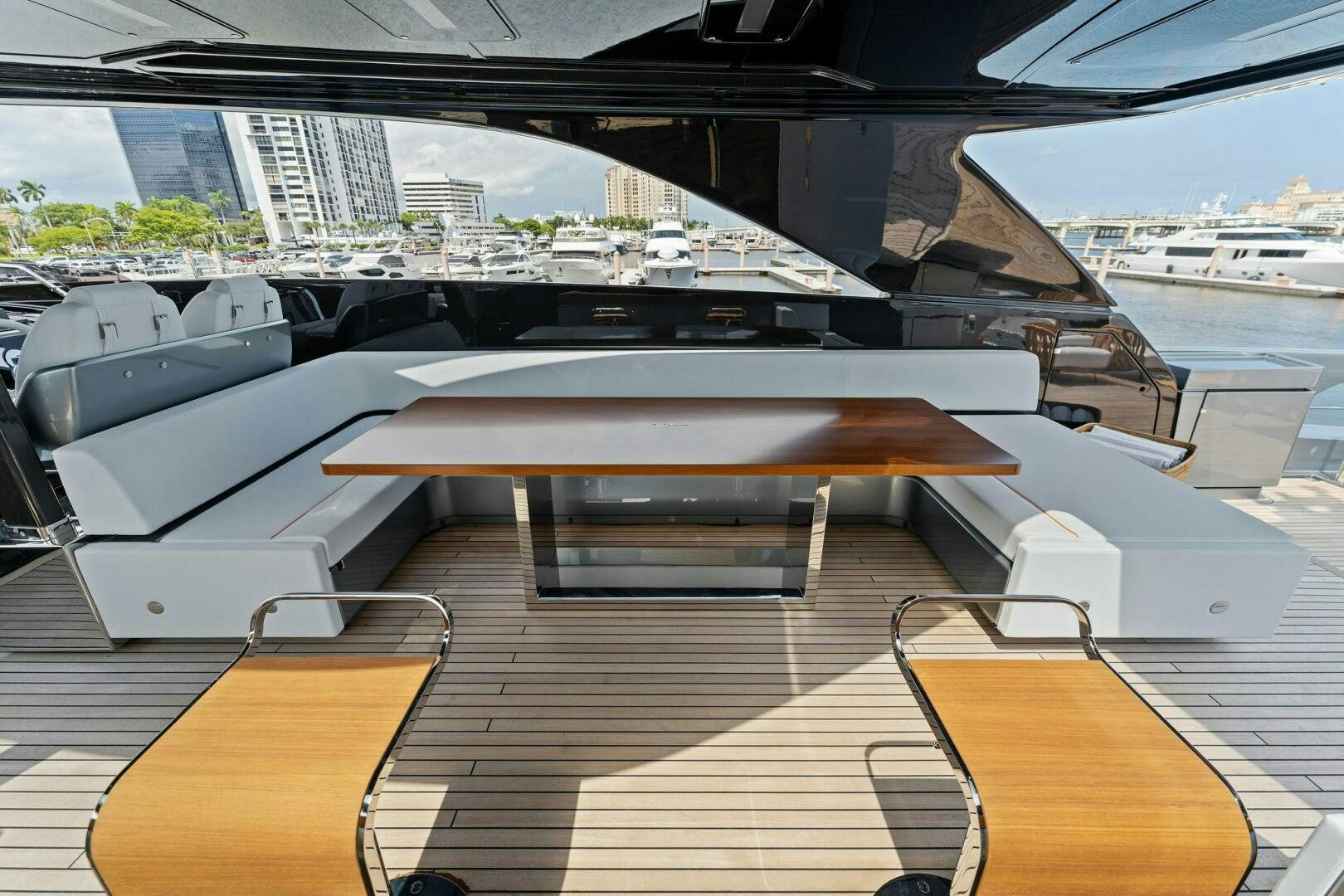 the inside of a boat aboard RIVA 110/29 Yacht for Sale