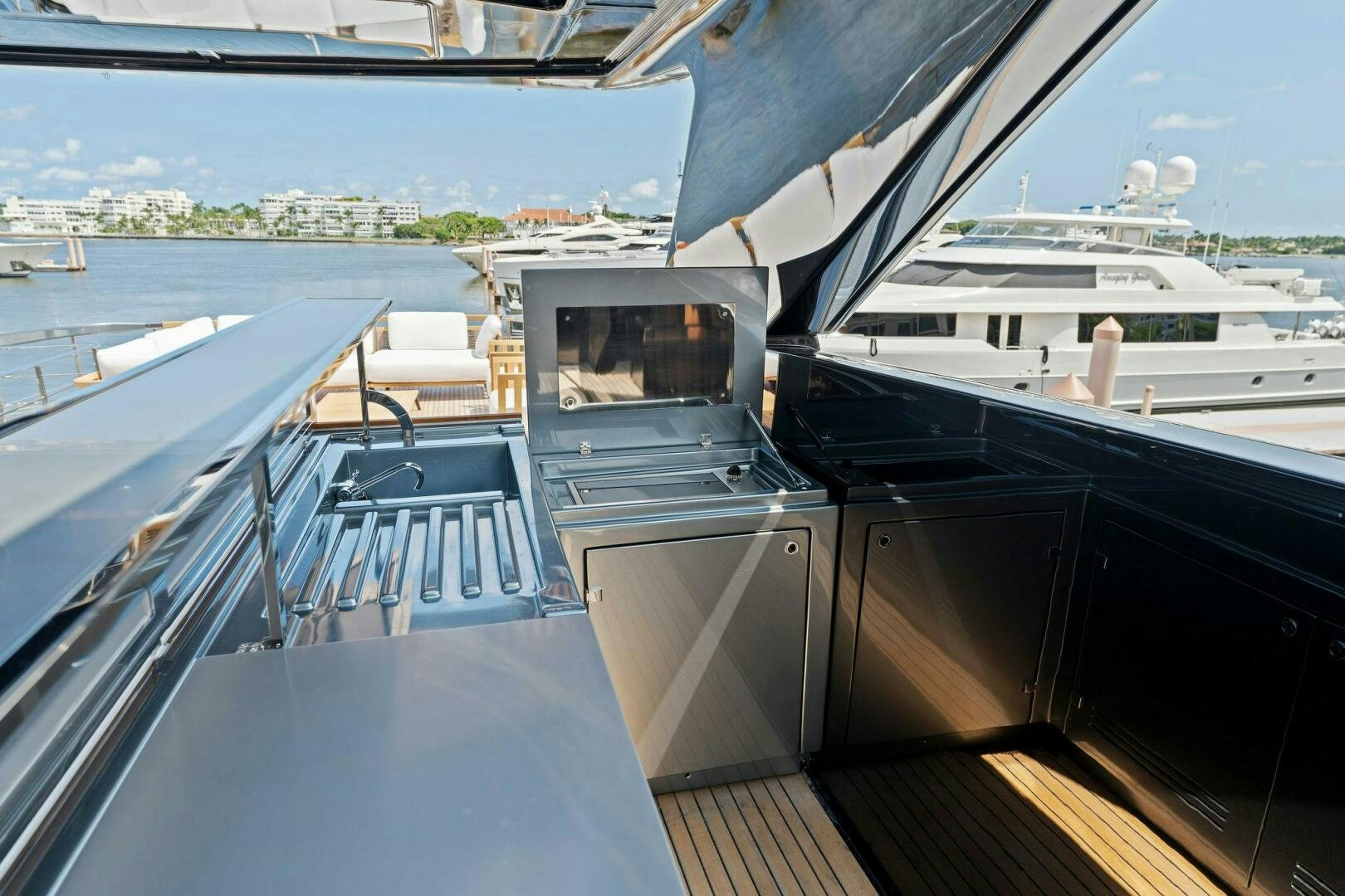 a boat with a person in it aboard RIVA 110/29 Yacht for Sale