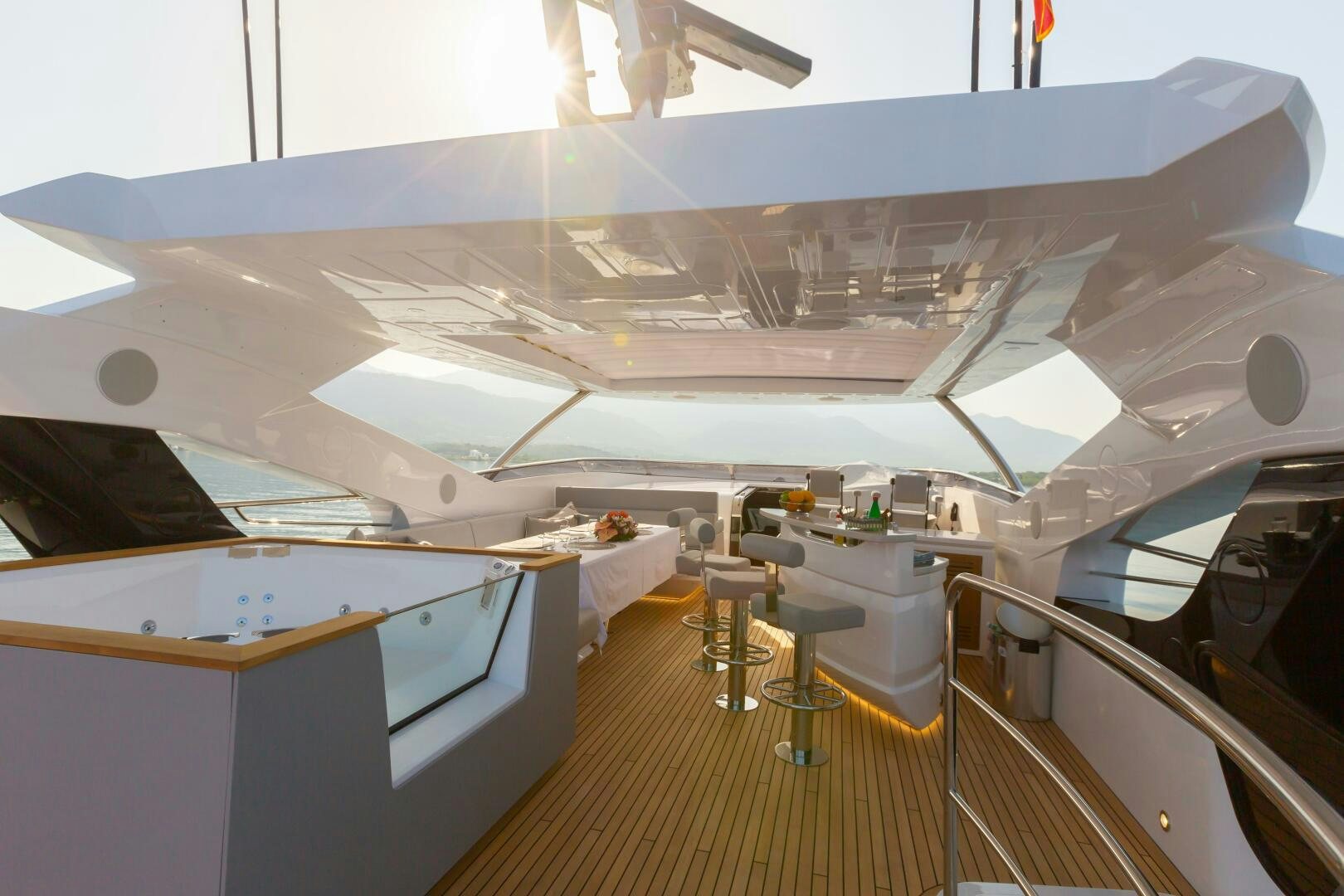 a large airplane with many seats aboard MR. K IRISTON Yacht for Sale