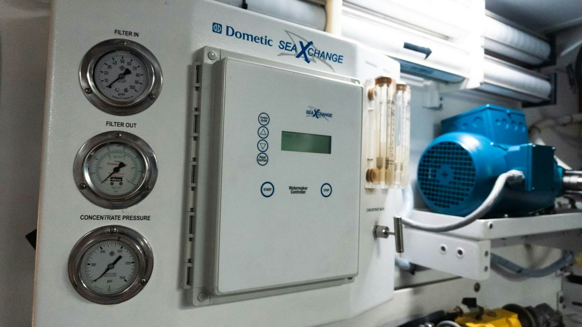 a machine with a blue light aboard SATORI Yacht for Sale