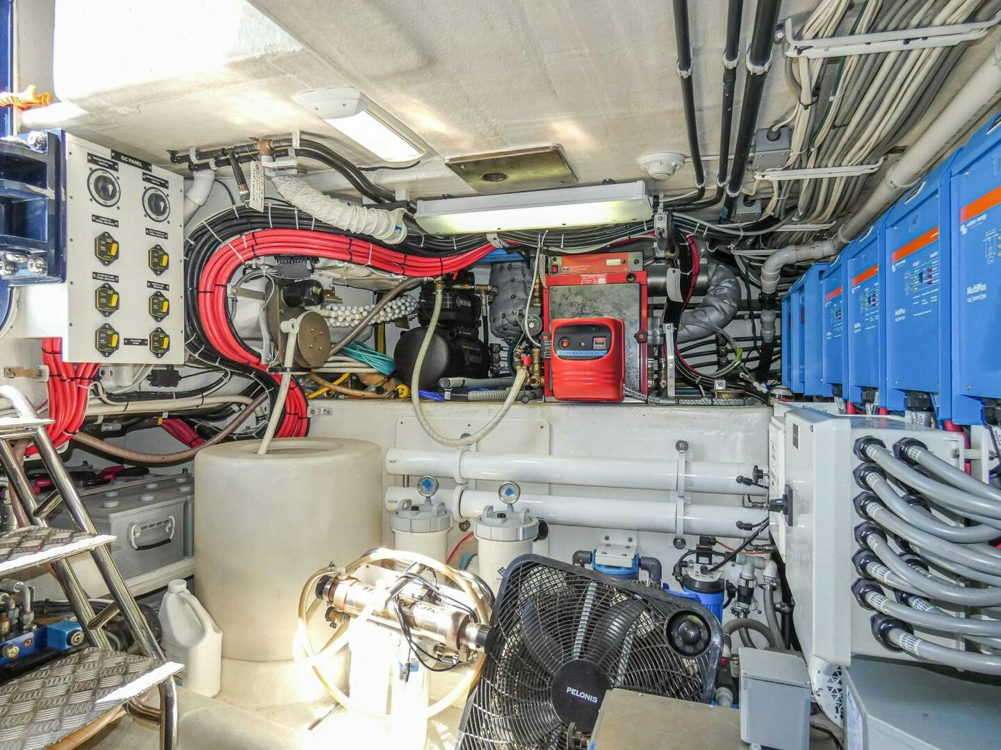a room with machinery aboard IIWII Yacht for Sale