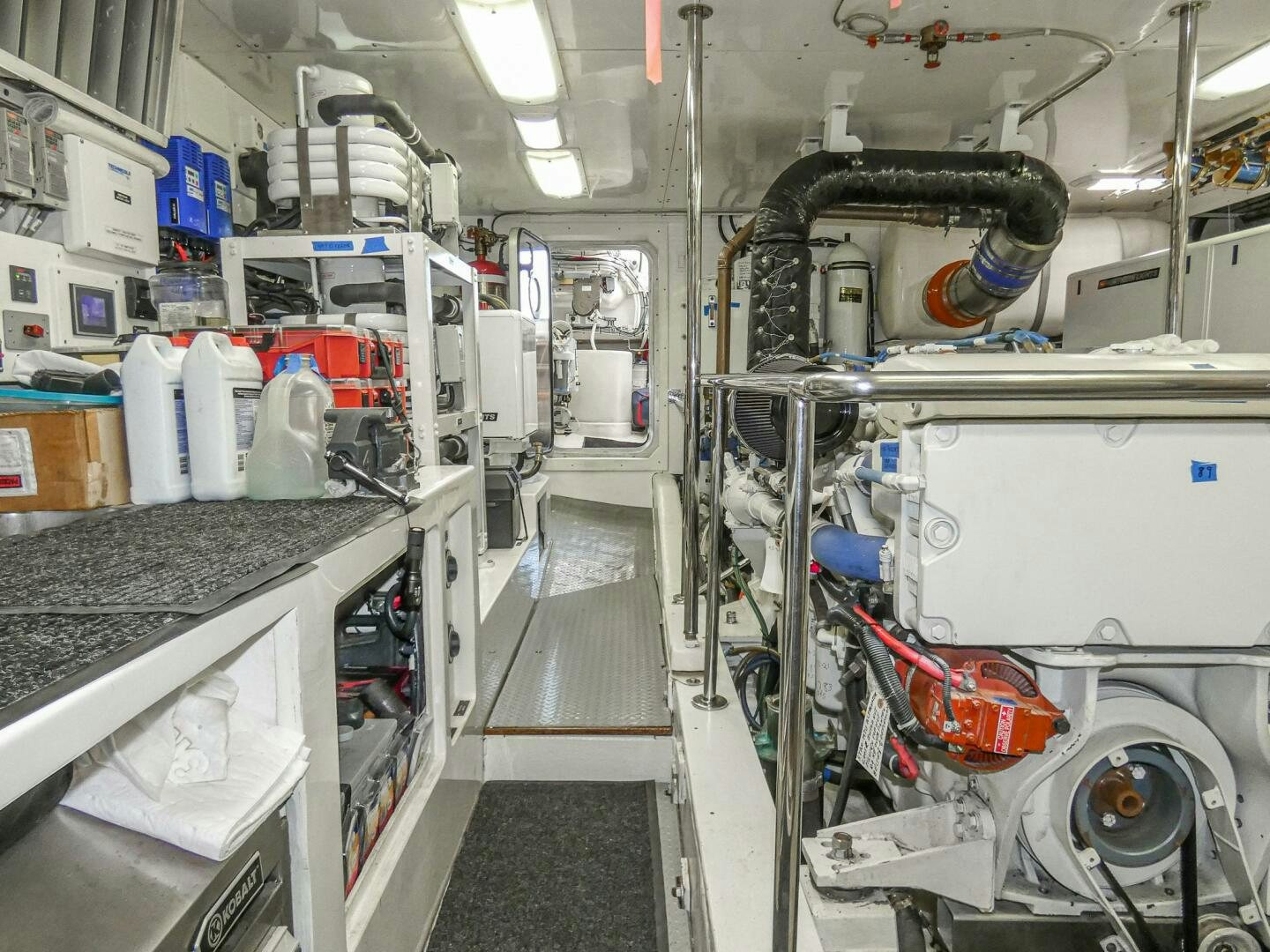a room with machinery aboard IIWII Yacht for Sale