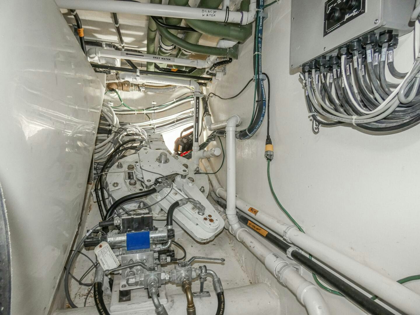 a close-up of a white machine aboard IIWII Yacht for Sale