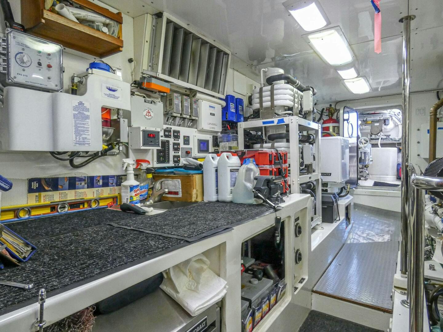 a room with machinery and equipment aboard IIWII Yacht for Sale