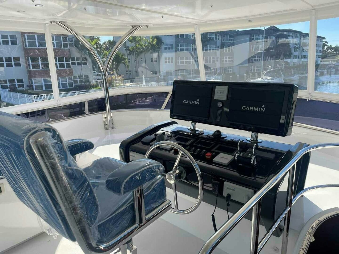 inside of a car aboard DEESCOVERY Yacht for Sale