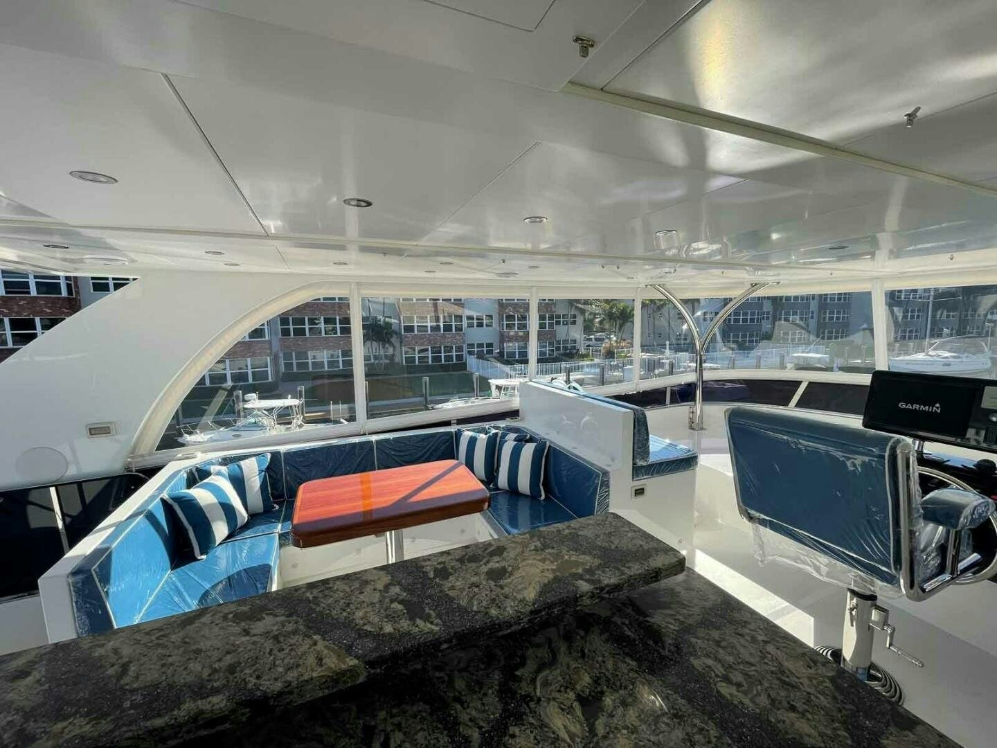 inside of a boat aboard DEESCOVERY Yacht for Sale