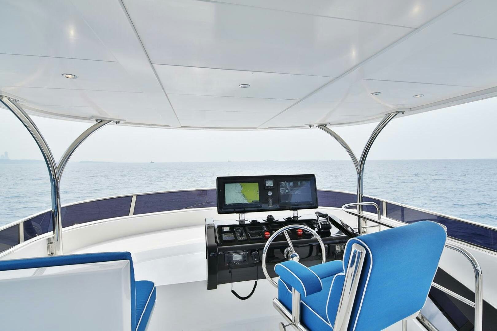 a boat with monitors on the deck aboard DEESCOVERY Yacht for Sale