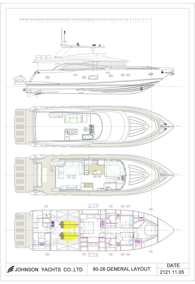 diagram aboard DEESCOVERY Yacht for Sale