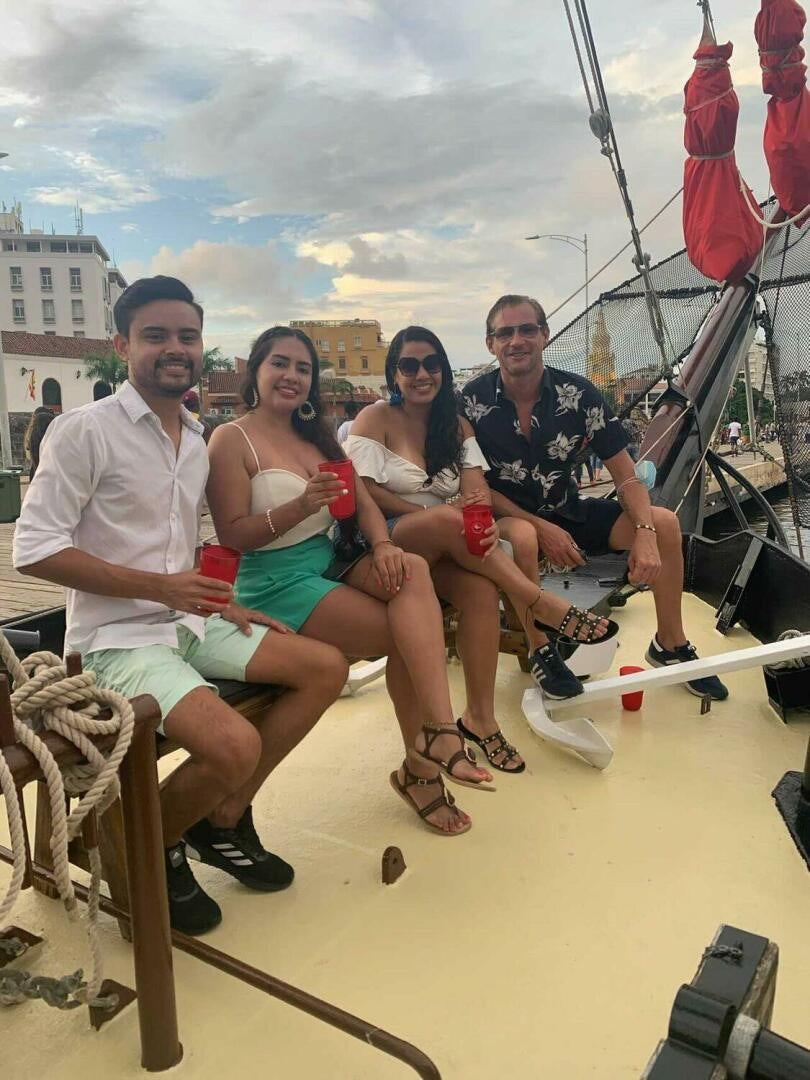 a group of people sitting in chairs aboard LA FANTASTICA Yacht for Sale