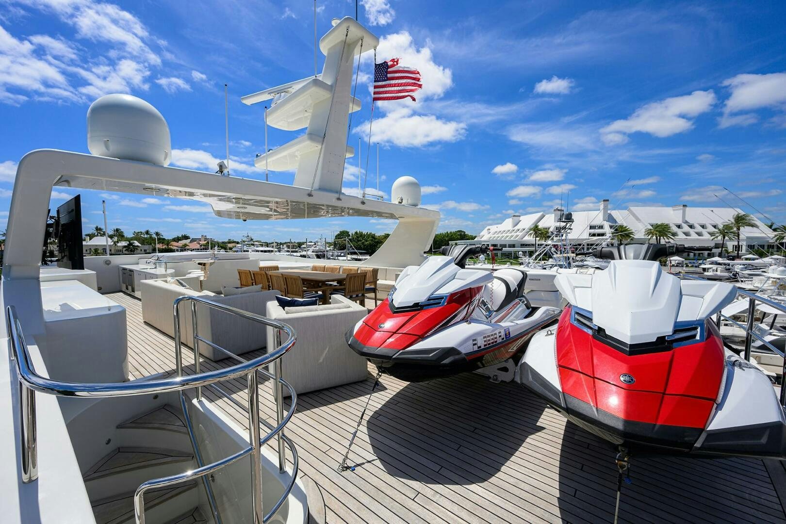 a boat docked at a port aboard KIMBERLIE Yacht for Sale